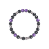 Black Onyx Initial V & Uruguay Amethyst Bracelet – E9A264