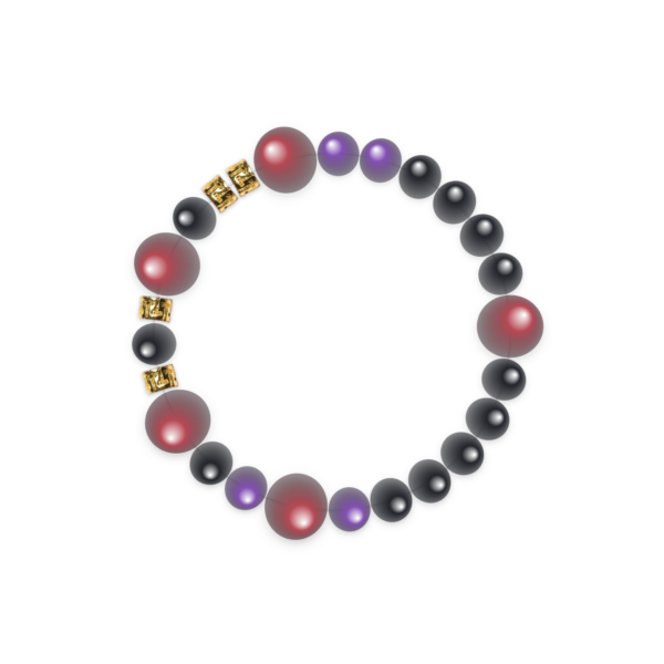 Balanced Black Onyx Initial O & Red Strawberry Crystal Signature Bracelet – F0BACF Balanced Black Onyx Initial O & Red Strawberry Crystal Signature Bracelet – F0BACF